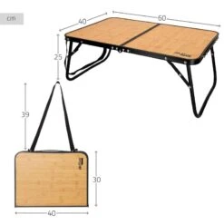 AKTIVE - Table De Camping Pliante Effet Bambou, 60x40x25 Cm -Quechua Promos Boutique aktive table de camping pliante effet bambou 60x40x25 cm 3