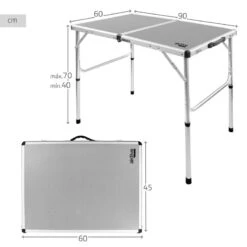 AKTIVE - Table De Camping Pliante, Réglable En 2 Hauteurs, 90x60x40/70 Cm, Gris 10 AKTIVE - Table De Camping Pliante, Réglable En 2 Hauteurs, 90x60x40/70 Cm, Gris -Quechua Promos Boutique aktive table de camping pliante reglable en 2 hauteurs 90x60x4070 cm gris 3