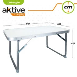 AKTIVE - Table Pliante . Table Basse Blanche En Aluminium - 40x60x40 Cm -Quechua Promos Boutique aktive table pliante table basse blanche en aluminium 40x60x40 cm 3