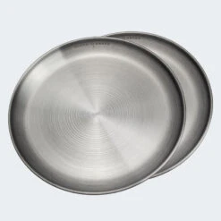Assiette Plate De Camping | Diamètre Env. 23 Cm | Acier Inox | 2 Assiettes -Quechua Promos Boutique assiette plate de camping diametre env 23 cm acier inox 2 assiettes 2