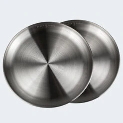 Assiette Plate De Camping | Diamètre Env. 23 Cm | Acier Inox | 2 Assiettes -Quechua Promos Boutique assiette plate de camping diametre env 23 cm acier inox 2 assiettes 3