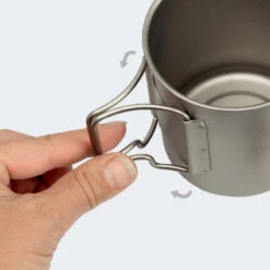 Batterie De Cuisine De Camping Set | Casseroles + Fourchette/Cuillère | Titane -Quechua Promos Boutique batterie de cuisine de camping set casseroles fourchettecuillere titane 5