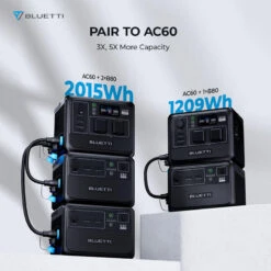 Station Électrique Portable BLUETTI AC60+B80+PV120 Pour Camping -Quechua Promos Boutique station electrique portable bluetti ac60b80pv120 pour camping 5