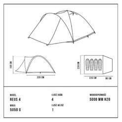 Tente De Camping - Alpinus REUS 4 - 4 Places -Quechua Promos Boutique tente de camping alpinus reus 4 4 places 2