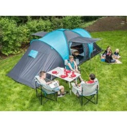 Tente Dôme Familiale Hammerfest 6 Protect - Sol Cousu - 6 Personnes - 2 Cabines -Quechua Promos Boutique tente dome familiale hammerfest 6 protect sol cousu 6 personnes 2 cabines 1