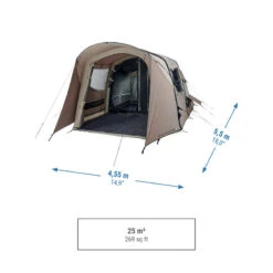 Quechua Tente Gonflable De Camping - AirSeconds 4.2 Polycoton - 4 Personnes - 2 Chambres -Quechua Promos Boutique tente gonflable de camping airseconds 42 polycoton 4 personnes 2 chambres 2