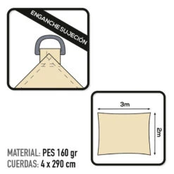 Voile D'ombrage Rectangulaire Aktive Garden Couleur Crème 6 Voile D'ombrage Rectangulaire Aktive Garden Couleur Crème -Quechua Promos Boutique voile dombrage rectangulaire aktive garden couleur creme 2